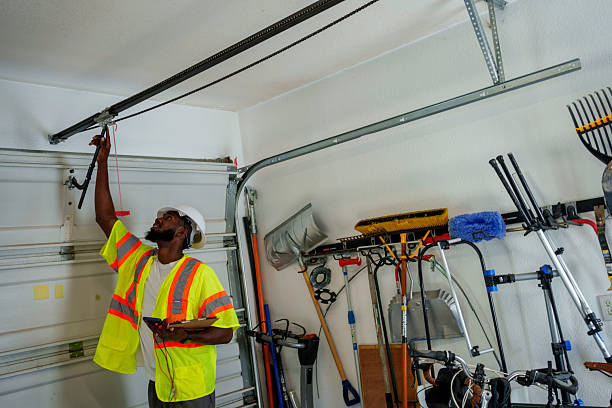 Professional Garage Door Panel Replacement technician working in Dewey County County, OK